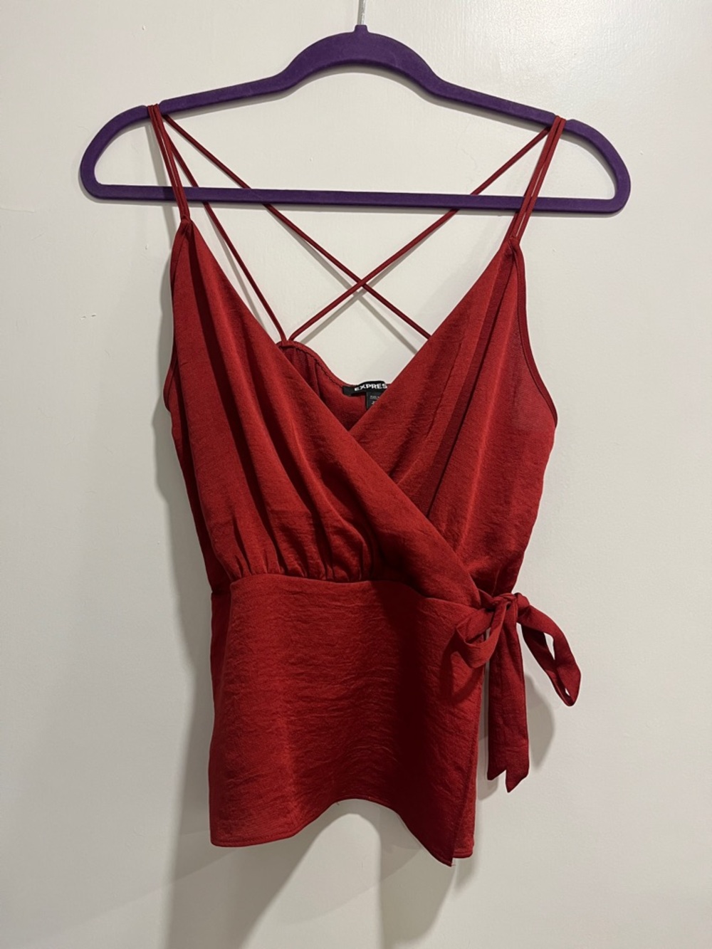 Express Red Wrap Cami with Side Tie